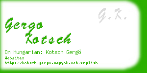 gergo kotsch business card